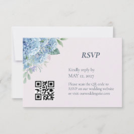 Blaue Hortensien-Gartenhochzeit-Antwortkarte RSVP Karte