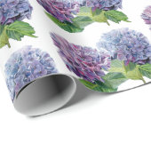 Blaue Hortensien Geschenkpapier (Rolleneckpunkt)