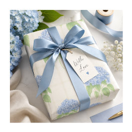 Blaue Hortensien-Geschenkpapier Elegantes Florales Geschenkpapier