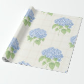 Blaue Hortensien-Geschenkpapier Elegantes Florales Geschenkpapier (Ungerollt)
