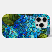 Blaue Hortensien Glasmalerei-Design Case-Mate iPhone Hülle (Rückseite (Horizontal))