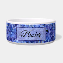 Blaue Hortensien-Haustier-Schale