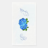 Blaue Hortensien Hochzeit Blumen Serviette (Vorderseite)