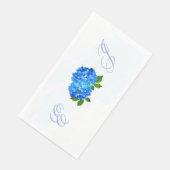 Blaue Hortensien Hochzeit Blumen Serviette (Ecke)