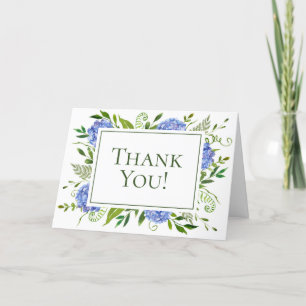 Blaue Hortensien Hochzeit Dankeskarte