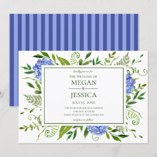 Blaue Hortensien Hochzeit Einladung