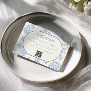 Blaue Hortensien Hochzeit im Vintage-Stil  RSVP Karte
