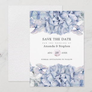 Blaue Hortensien Hochzeit Save The Date