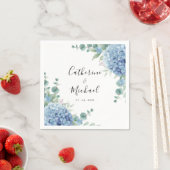Blaue Hortensien Hochzeit Serviette (Beispiel)