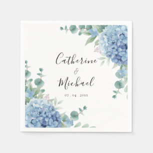 Blaue Hortensien Hochzeit Serviette