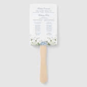 Blaue Hortensien-Hochzeitsprogramm Fächer (Rückseite)
