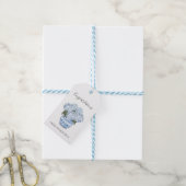 Blaue Hortensien in Chinoiserie-Topf Geschenkanhänger (Mit Garn)