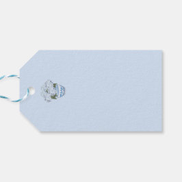 Blaue Hortensien in Chinoiserie-Topf Geschenkanhänger
