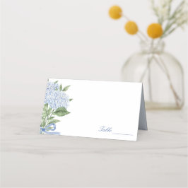 Blaue Hortensien Klassische Hochzeit  Platzkarte