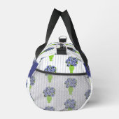 Blaue Hortensien-Küstenblumen-Vase-Monogramm Duffle Bag (Rechts)
