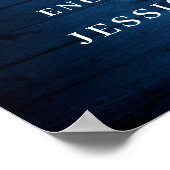 Blaue Hortensien-Laterne Holz Boho VERLOBUNGSPARTY Poster (Ecke)