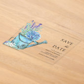 Blaue Hortensien Lavendel Hochzeit Save the Date Acryleinladungen (Ablage )