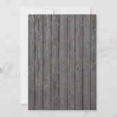Blaue Hortensien & Lichterketten Scheunen-Holz-Hoc Einladung (Rückseite)