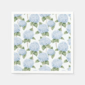 Blaue Hortensien-Muster-Wasserfarbe-Floral-Botanik Serviette (Vorderseite)