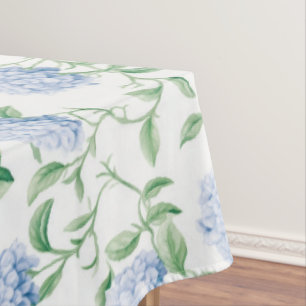 Blaue Hortensien-Muster Wasserfarbe-Floral-Botanik Tischdecke