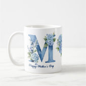 Blaue Hortensien Muttertags-Kaffeetasse Kaffeetasse (Links)