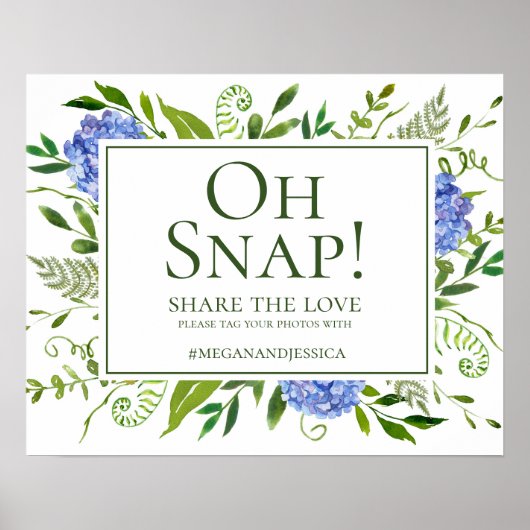 Blaue Hortensien Oh Snap Poster (Vorne)