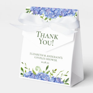 Blaue Hortensien Paarschwangerschaftsfeier Dankesc Geschenkschachtel