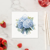 Blaue Hortensien-Papier-Servietten Serviette (Beispiel)