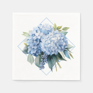 Blaue Hortensien-Papier-Servietten Serviette