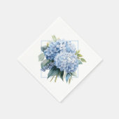 Blaue Hortensien-Papier-Servietten Serviette (Ecke)
