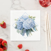 Blaue Hortensien-Papier-Servietten Serviette (Beispiel)