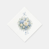 Blaue Hortensien-Papier-Servietten Serviette (Ecke)