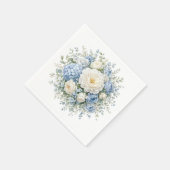 Blaue Hortensien-Papier-Servietten Serviette (Ecke)