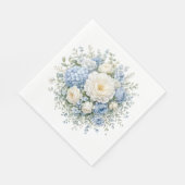 Blaue Hortensien-Papier-Servietten Serviette (Ecke)