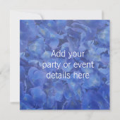Blaue Hortensien-Party Einladung (Rückseite)