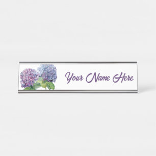 Blaue Hortensien personalisiertes Namensschild