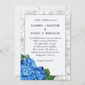 Blaue Hortensien-Rahmen-Hochzeitseinladung mit Lag Einladung (Vorderseite)