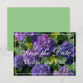 Blaue Hortensien Save The Date (Vorne/Hinten)