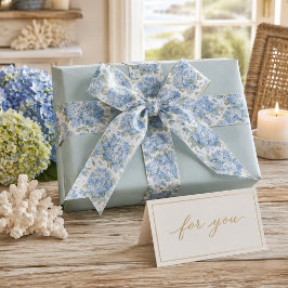 Blaue Hortensien-Schleife für Geschenkverpackungen Satinband