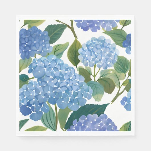 Blaue Hortensien | Schöner blühender Busch Serviette (Vorderseite)