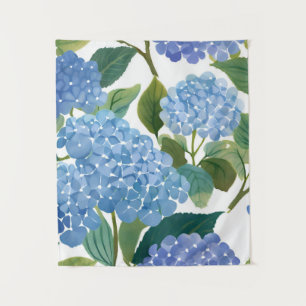 Blaue Hortensien Schöner blühender Busch Wandteppich