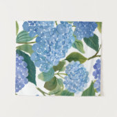 Blaue Hortensien | Schöner blühender Busch Wandteppich (Vorderseite (Horizontal))