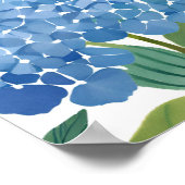 Blaue Hortensien | Schöner blühender Strauch Poster (Ecke)