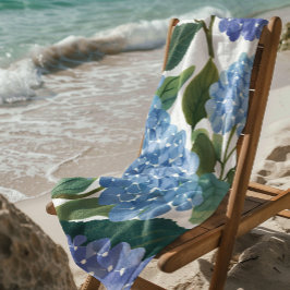 Blaue Hortensien | Schöner blühender Strauch Strandtuch