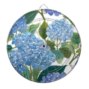 Blaue Hortensien   Schöner Blumenbusch Dartscheibe
