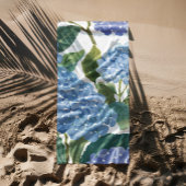 Blaue Hortensien | Schöner Blumenbusch Strandtuch