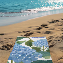Blaue Hortensien | Schöner Blumenbusch Strandtuch