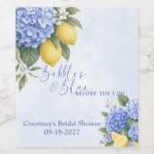 Blaue Hortensien Something Blue Brautparty Weinetikett (Einzelnes Label)