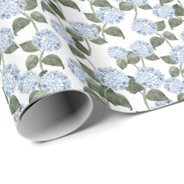 Blaue Hortensien Sommergarten  Geschenkpapier