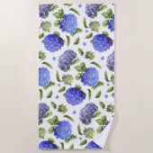 Blaue Hortensien Strandtuch (Vorderseite)